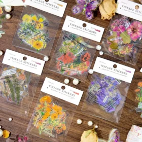 Flower Hot Stamping Clear Transparent Stickers