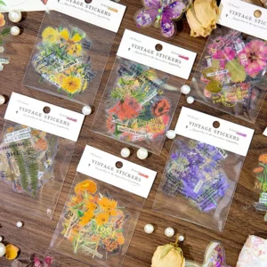 Flower Hot Stamping Clear Transparent Stickers