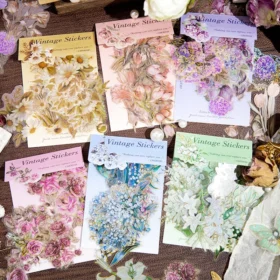 Flower Hot Stamping Clear Transparent Stickers - Tulip, Rose, Hydrangea, Lily, Daffodil, Sunflower