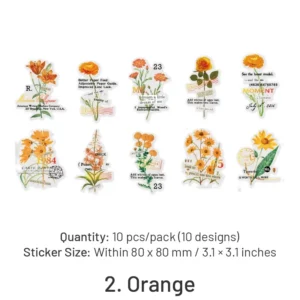flower hot stamping clear transparent stickers 10 1