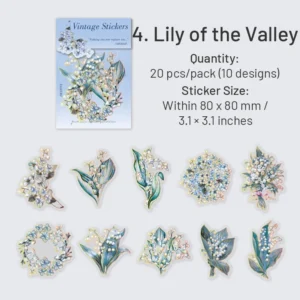 flower hot stamping clear transparent stickers 12