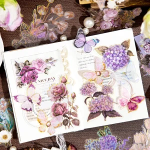 flower hot stamping clear transparent stickers 4