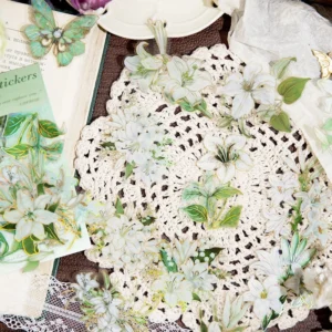 flower hot stamping clear transparent stickers 5