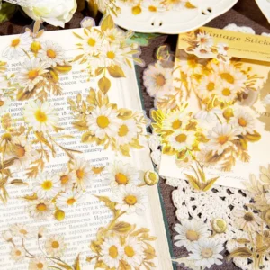 flower hot stamping clear transparent stickers 6