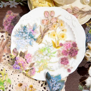 flower hot stamping clear transparent stickers 7