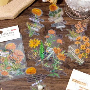 flower hot stamping clear transparent stickers 8 1