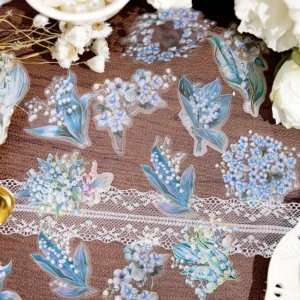 flower hot stamping clear transparent stickers 8