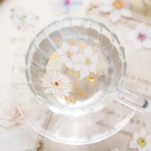 flower hot stamping gold sticker sheets 3