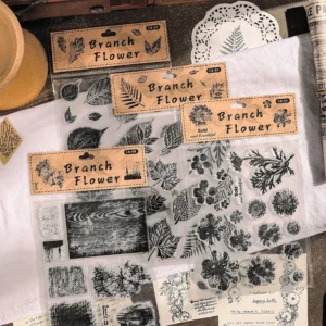 Flower Language Series Clear Retro Plant Clear Silicone Stamps