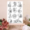 Flower Numbers Transparent Silicone Stamps - main product photo | clear stamp