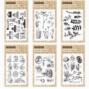 Flower Numbers Transparent Silicone Stamps - detail view | clear stamp