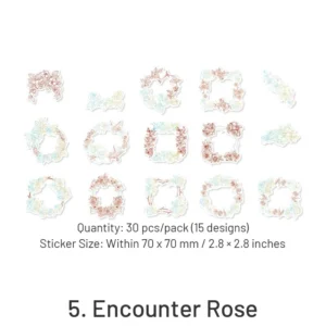 flower pledge foil stamping botanical sticker 14
