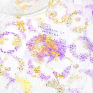 flower pledge foil stamping botanical sticker 4