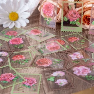 Flower Post Series Clear Transparent Plant Stamp Sticker Pack