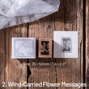 Flower Reflection Tranquility Series Retro Artistic Wooden Rubber Stamp flower reflection tranquility series retro artistic 10