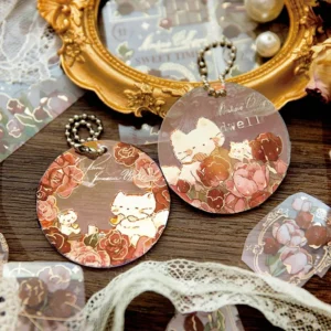 flower theme botanical foil stamped clear 4