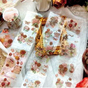 flower theme botanical foil stamped clear 5