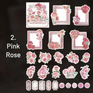 flower washi stickers frame seal label 10