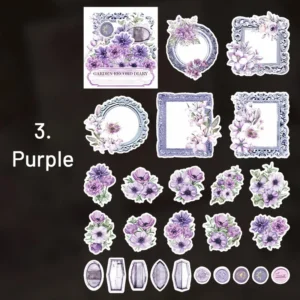 flower washi stickers frame seal label 11