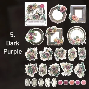 flower washi stickers frame seal label 13