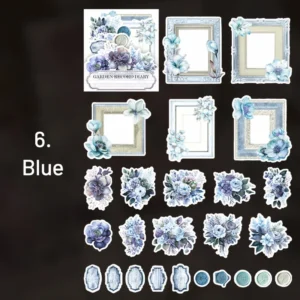 flower washi stickers frame seal label 14