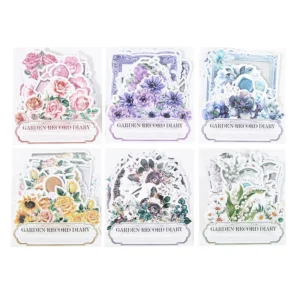 flower washi stickers frame seal label 7