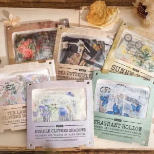 Flowers and Plants Handmade Series Vintage Handwritten English Sticker Pack