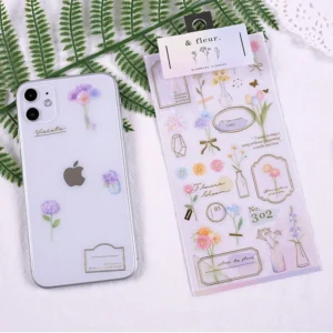 flowers and vase vinyl sticker 4