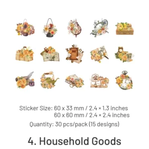 flowers floral clear transparent stickers furniture 12