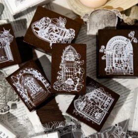 Flowers Outside the Window Series Window Theme Wooden Rubber Stamp