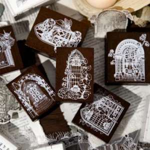 Flowers Outside the Window Series Window Theme Wooden Rubber Stamp