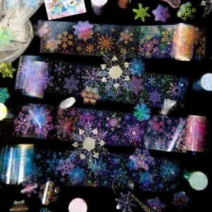 Fluffy Wind Series Holographic Snowflake Tape