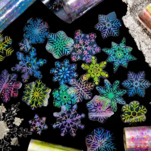 fluffy wind series holographic snowflake tape 2