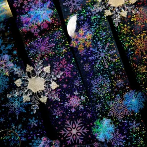 fluffy wind series holographic snowflake tape 4
