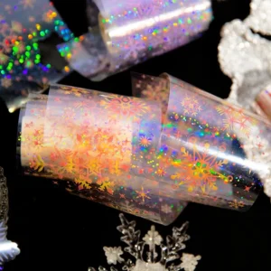 fluffy wind series holographic snowflake tape 5
