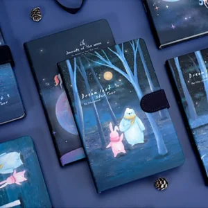 fluorescent luminous starry sky unicorn notebook 4