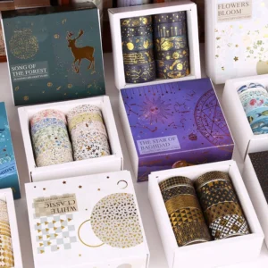 Foil Stamped Washi Tape Set (10 Rolls) - Forest, Star, Ocean, Geometric