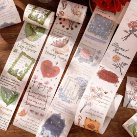 Foil Stamping Botanical Washi Tape for Rose Lily and Hydrangea