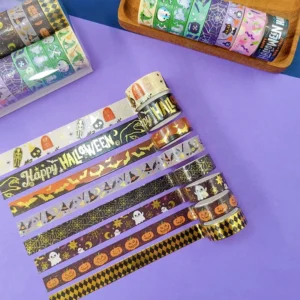 foilstamped halloween washi tape set 4