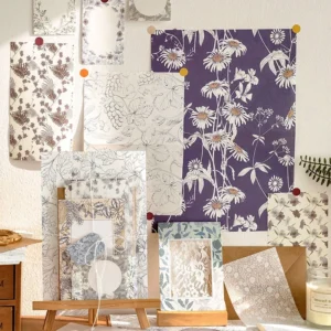 forest letters series vintage handpainted plant 5