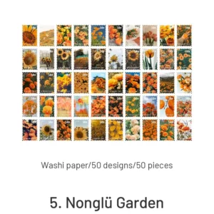 four seasons garden series stamp sticker 13