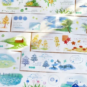 Four Seasons Landscape Washi Tape - Fields, Beaches, Snow, Autumn