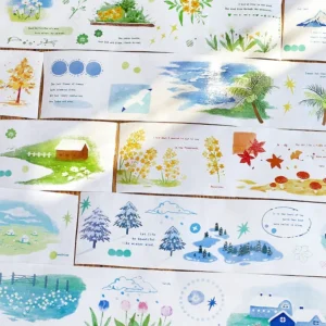 Four Seasons Landscape Washi Tape - Fields, Beaches, Snow, Autumn