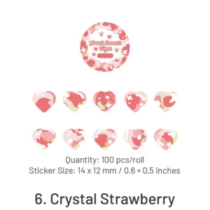 fruit sweets series heartshape rolled washi 10