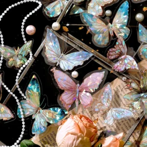 gemlike glittering butterfly clear transparent stickers 6
