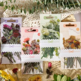 Gentle Bliss Series Retro Plant Flower Stickers