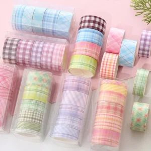 geometric stripes basic washi tape set 4