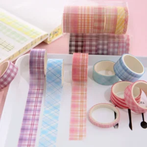 geometric stripes basic washi tape set 5