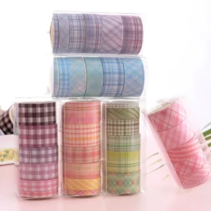 geometric stripes basic washi tape set 6