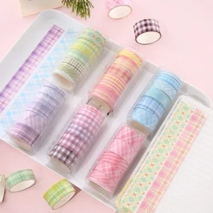 geometric stripes basic washi tape set 7